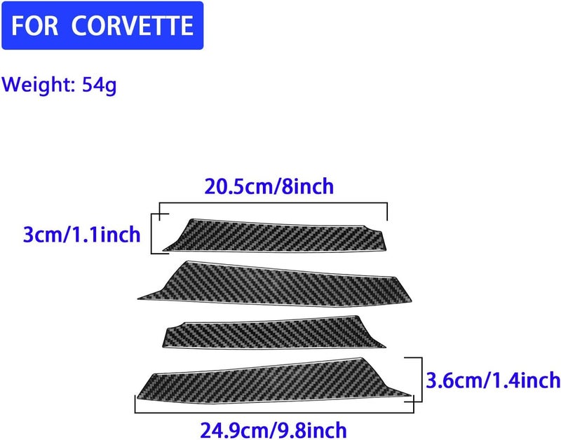 Edinstry 4-Piece Black Carbon Fiber Rear Tail Light Stickers for Corvette C8 2020-2024, Left & Right Lamp Trim, Protective Decoration Accessories - Image 4